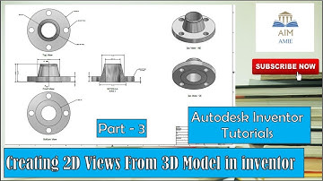 Creating 2D Views From 3D Model in Autodesk inventor 2017. ||Engineer