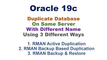 RMAN Database Duplicate/Clone/Restore on Same Server - 3 Different Method