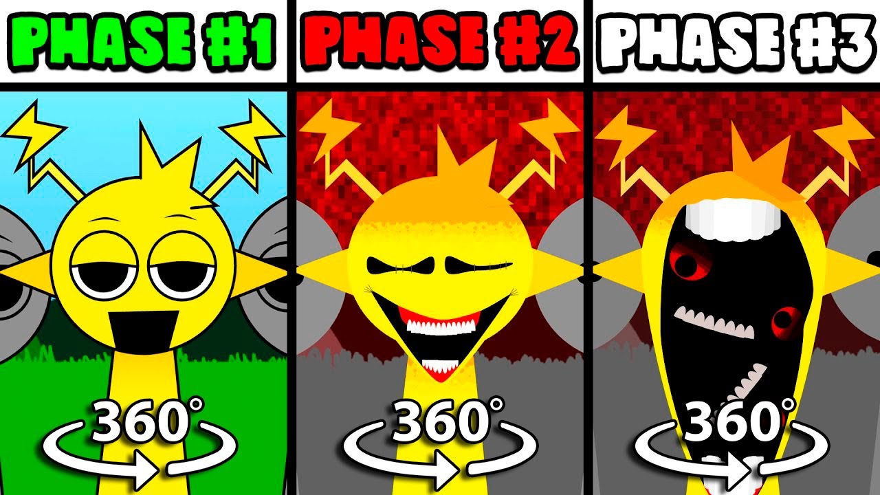 360° VR Phase 1 VS Phase 2 VS Phase 3 in Incredibox Sprunki Retake!