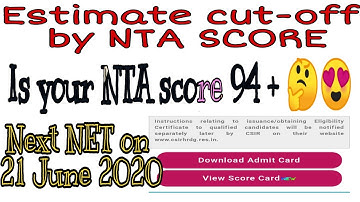 How we estimated cut-off by NTA SCORE !! CSIR  NET result Dec 2019 ! NTA NET !