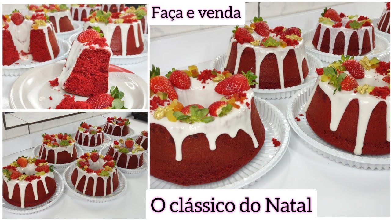 O BOLO QUE NÃO PODE FALTAR PARA AS VENDAS DE FIM DE ANO/ BOLO RED VELVET COM DECORAÇÃO NATALINA