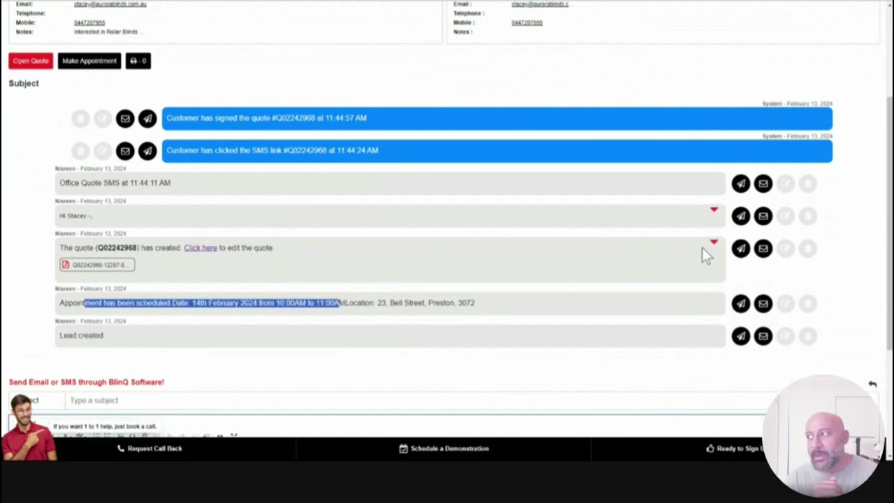 Track Customer Signatures & Activity Logs in BlinQ Software | From Quote to Job Approval