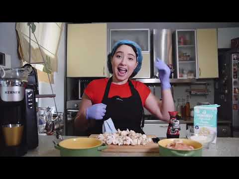 ქათმის ფილე სოკოთი და ნაღებით