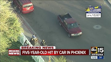 Five-year-old boy in extremely critical condition after being hit by a car in north Phoenix