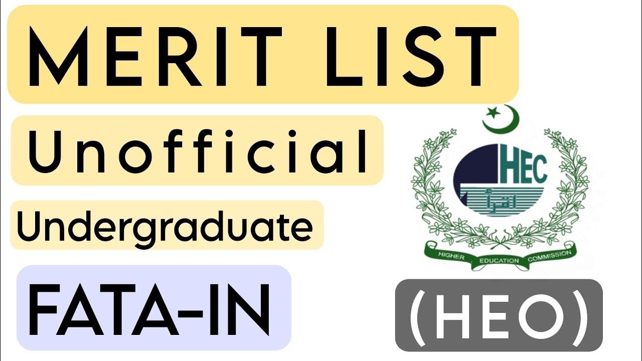 HEC unofficial merit list. USATM/ HEC test merit list of FATA in