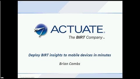 Deploy BIRT Insights to Mobile Devices