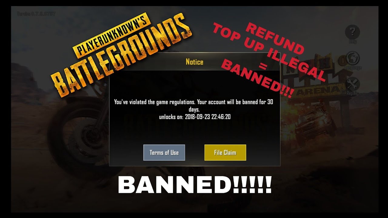 REFUND, TOP UP ILLEGAL = BANNED!!!! - [PUBG Mobile] - 