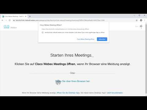 Webex: Anmeldung und Meeting starten