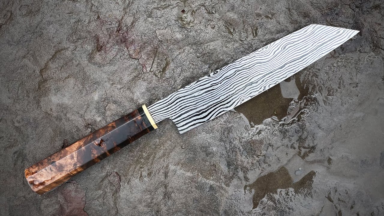 Forging A Damascus K-Tip Gyuto For The 