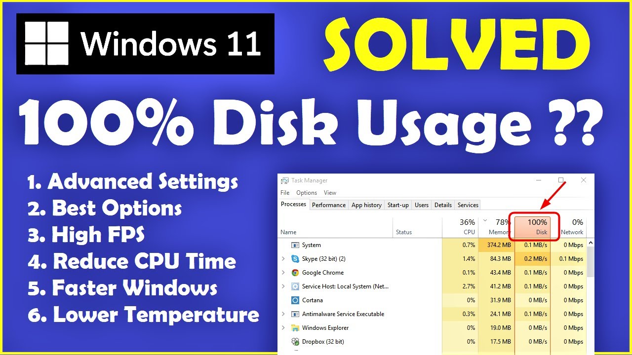 How to Fix 100% Disk Usage in Windows 11 [ Best Settings ] - YouTube