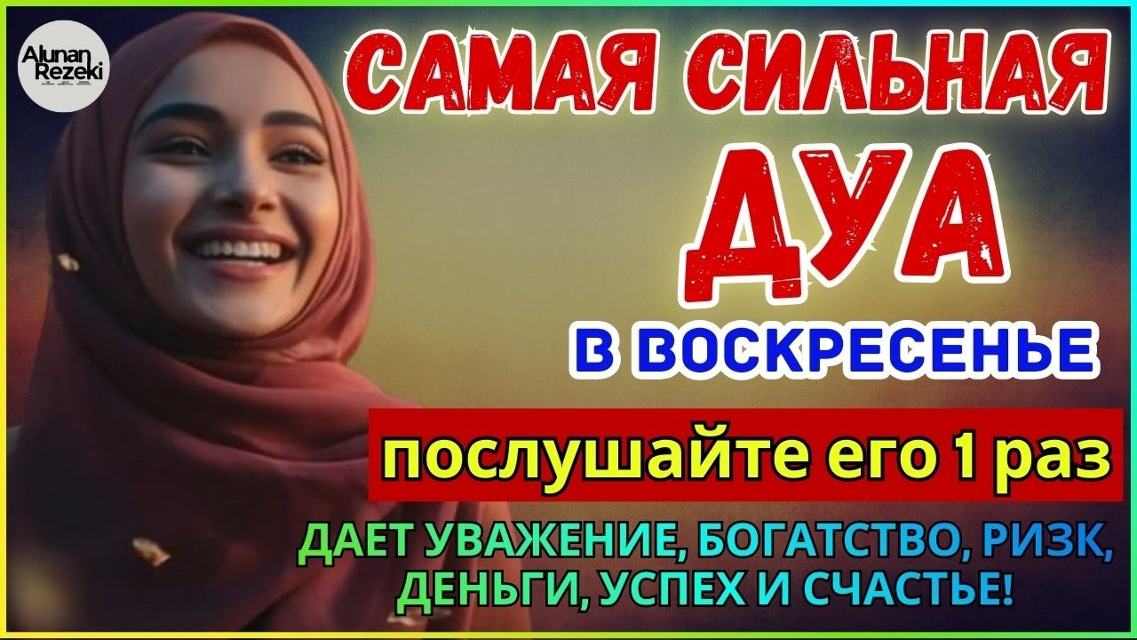 Дуа утром В ВОСКРЕСЕНЬЕ на Удачу деньги всегда будут приходить к вам ИншаАллах 🔑🤲