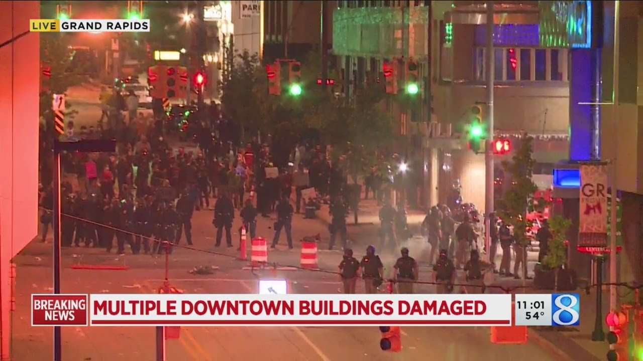 Coverage of downtown Grand Rapids protest, unrest