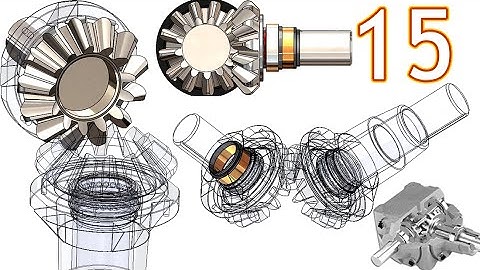15-Project 39| Bevel Gearbox | SolidWorks Tutorial : add oil sealings & make a hole in gear