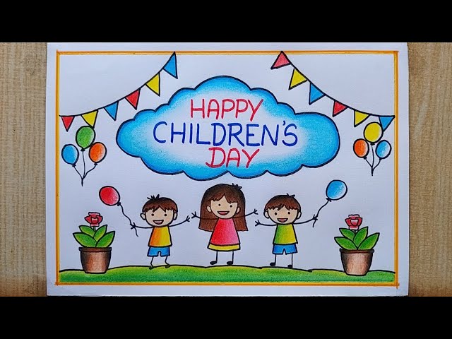 Child Drawing, advertising Billboard, happy Childrens Day, children Frame,  childrens Clothing, Billboard, school Children, childrens Day, home  Accessories, Children | Anyrgb