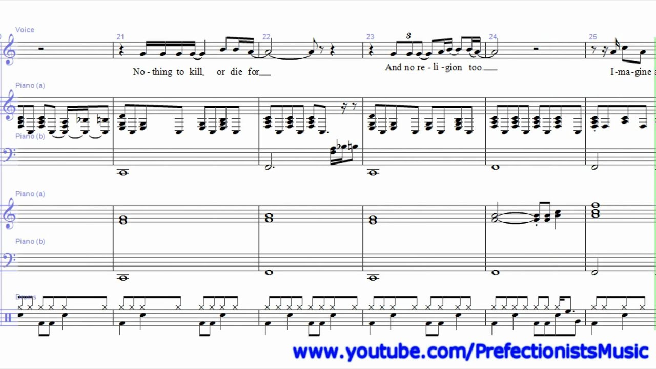 Imagine Sheet Music, John Lennon