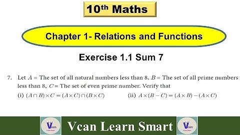 TN 10th Maths | Chapter -1 Relations and Functions Exercise 1.1 Sum5  | i. (AnB)×C=(A×C)n(B×C)