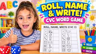 Elementary Phonics Lesson 🎲 CVC Short I | Roll, Name & Write Words