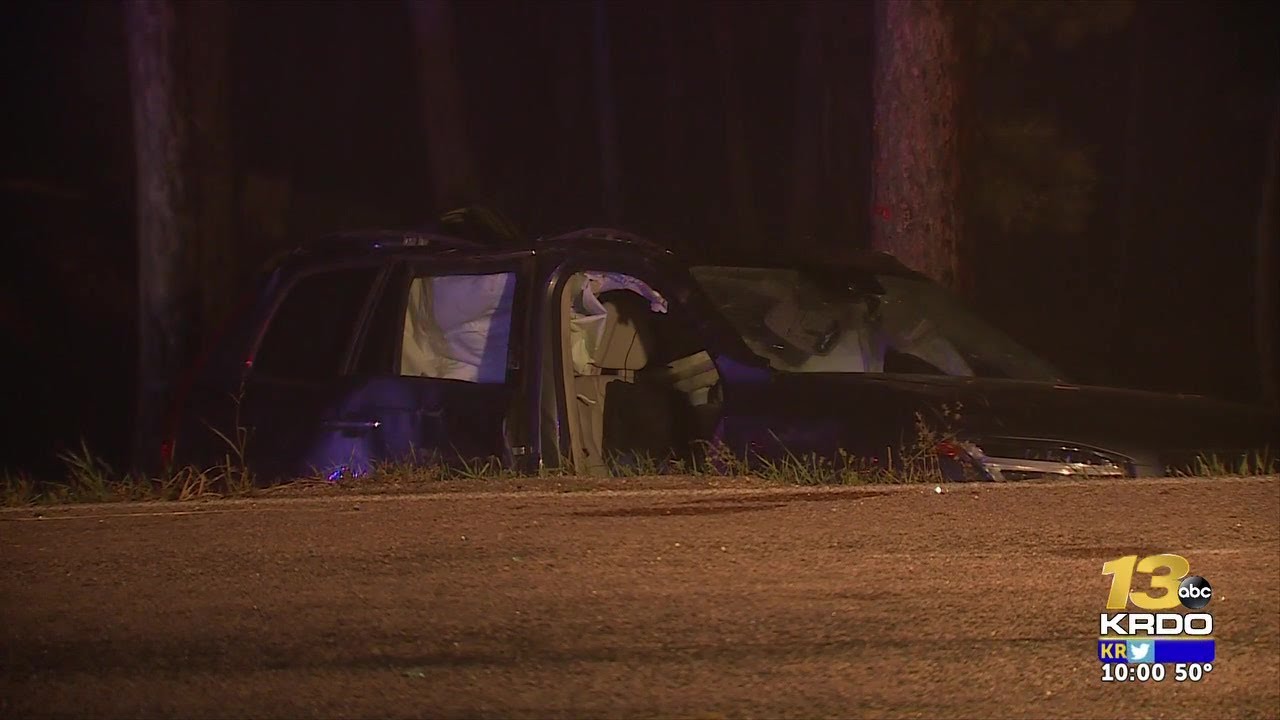 Trapped party extracted by fire crews after an SUV struck a tree - YouTube
