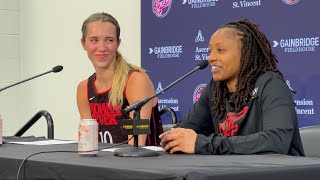 Lexie Hull, Kelsey Mitchell, Stephanie White postgame presser after 22-point win over Chicago Sky