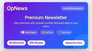 OpNews – Premium Newsletter Subscription Website using HTML, CSS & JavaScript | Modern UI Design 