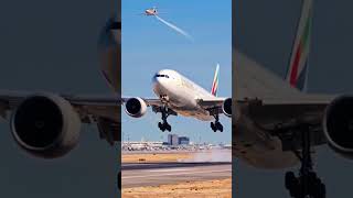 Plane landing on the Runway