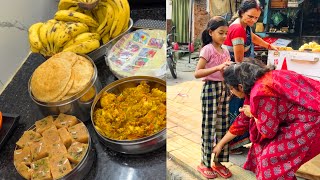 कन्याओं को खाना खिलाया kanya bhoj, kanjika