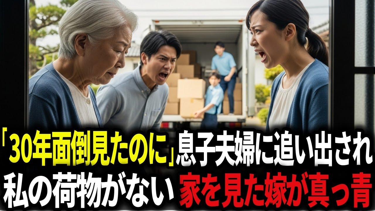 私を家から追い出そうとする息子夫婦。「30年面倒見たのに。。。」と私の荷物を運び出した後、家を見た嫁が真っ青に…