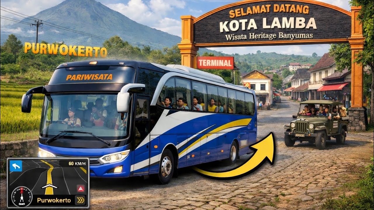 Purwokerto se Kota Lamba 🚍 | Indonesia Bus Simulator Gameplay | Passenger Trip | Part 1