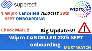 VELOCITY 28th SEPT onboarding CANCELLED||#turbo #wipro #velocity #onboarding #cancelled