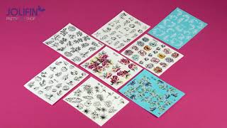 Jolifin Flora Nailart-, Black & White Elegance- Tattoos Und Tattoo Wrap