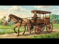 ASMR ghibli-style the story of the coachman's journey catching fish in the sea.