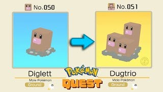 Diglett Evolved Into Dugtrio | Pokémon Quest All Bosses | Pokémon Evolution Tips and Guides