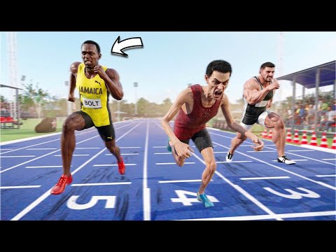 Usain Bolt Vs Strongest Man Vs Weakest Man😱 |100m Race in 3D! 