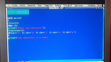 C Program to Check Whether a character is Vowel or Consonant using turbo c++