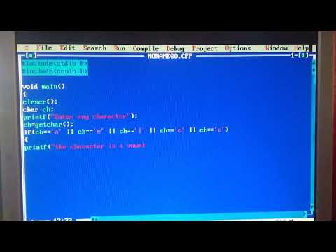 C Program to Check Whether a character is Vowel or Consonant using turbo c++