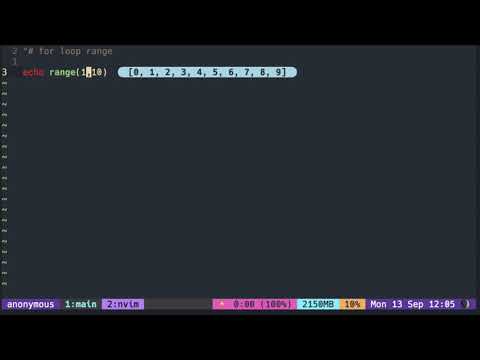 Vimscript Tutorial: List ( for loop with range )