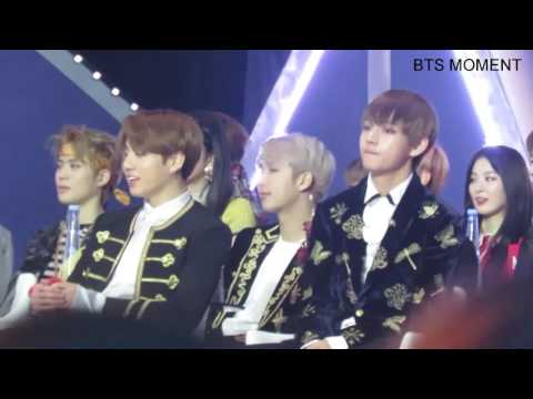 170114 골든디스크 : 엑소분들 수상소감 듣는 방탄소년단♥