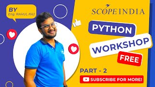 Free Python workshop part 2 class by Eng. Rahul Raj  #pythonprogramming #pythontraining #python