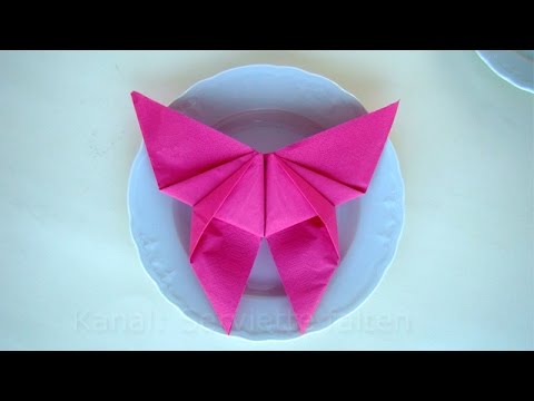 Servietten falten: Schmetterling - einfache Tischdeko selber machen - DIY -  YouTube