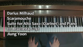 Piano Part- Milhaud, Scaramouche for Alto Saxo (Clarinet) and Piano, III. Brazileira (♩=92) Piano Part- Milhaud, Scaramouche for Alto Saxo (Clarinet) and Piano, III. Brazileira (♩=92)