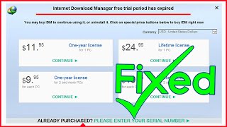 [Solution] ✔️ IDM free trial period has expired ⚠️ Internet Download Manager 2024 error screenshot 5