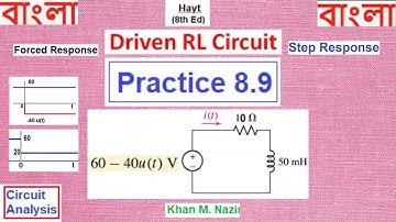 (B) Practice 8.9 || (Driven or Forced ) Step Response) RL Circuit