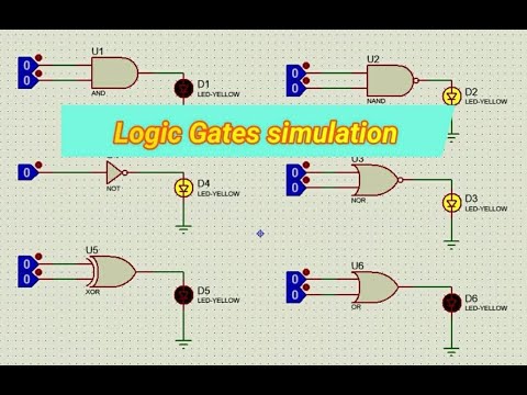 Logic Gate simulation on  proteus    NOT OR AND NAND NOR XOR gates