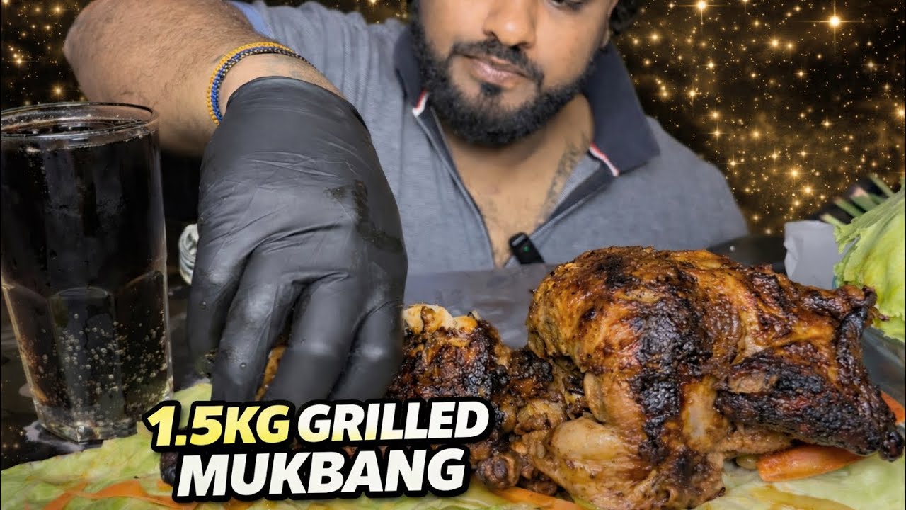 1.5KG GIANT Grilled Chicken Challenge 🔥 Juicy, Smoky & UNSTOPPABLE Mukbang! 🤤