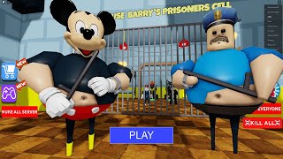 MICKEY MOUSE BARRY'S PRISON RUN Obby New Update Roblox - All Bosses Battle FULL GAME #roblox