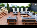 Modern Rooftop Terrace Outdoor Seating Design | Outdoor Garden Patio Pergola | Balcony Seating