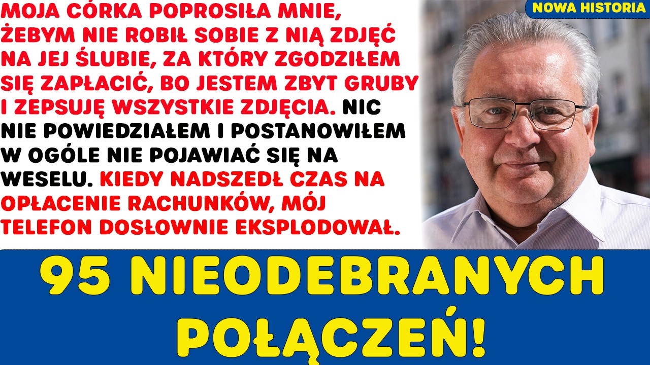 Siedziałem przy biurku, kiedy zadzwoniła moja córka. „Tato, Kamil mówi, że jesteś za gruby i zepsujesz zdjęcia na weselu. Możesz po prostu nie pojawiać się w kadrze?”Zgodziłem się. Zapłaciłem...