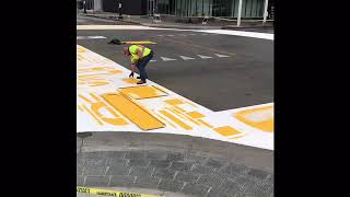 How to paint a crosswalk in 3 days