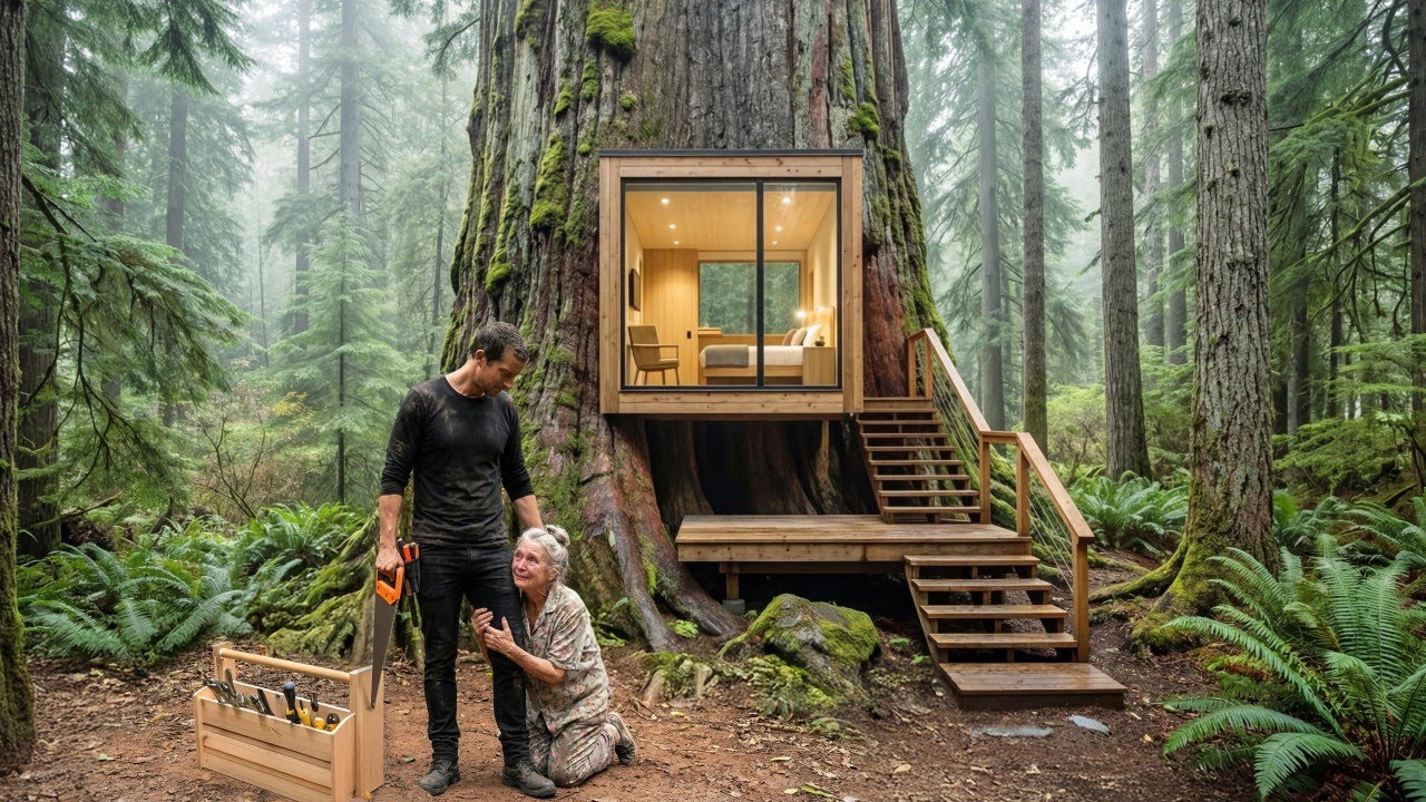 Дом этой пожилой женщины был разрушен ветром, поэтому этот мужчина построил для неё современный д...