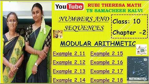 10th Maths _ TN Samacheer Kalvi _ Numbers & Sequences _ Modular Arithmetic _ Examples 2.11 to 2.18